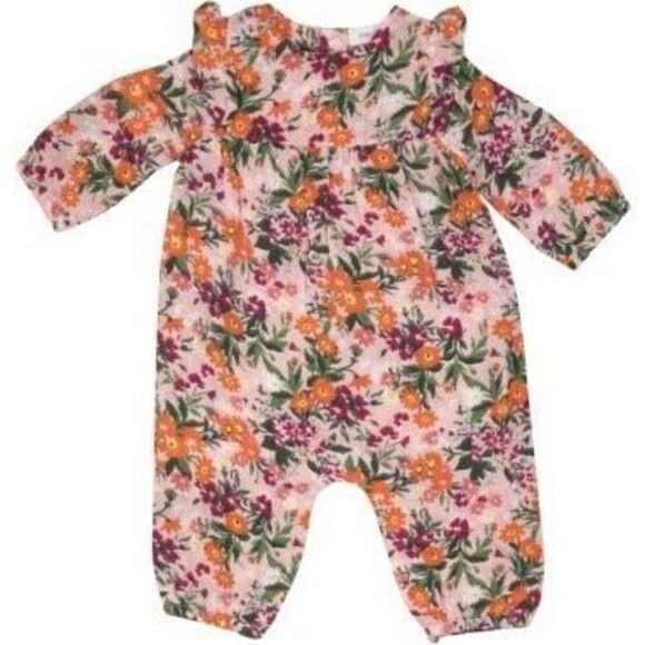 Angel Dear 6-12 Months Floral Baby Girl Bundle (Jumpsuit and Tunic with pants) - Picture 2 of 8